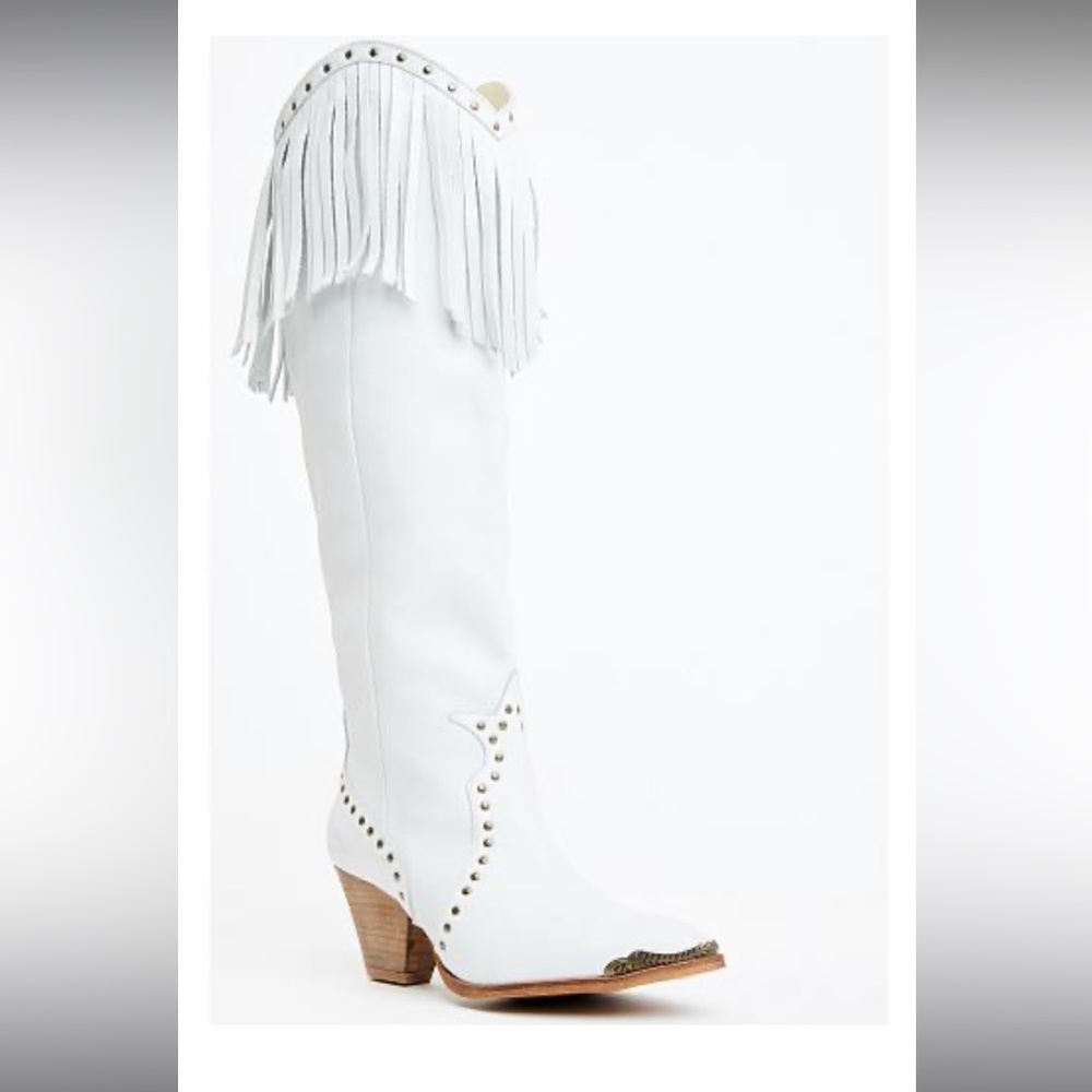 Boot Barn white fringe cowboy boots
